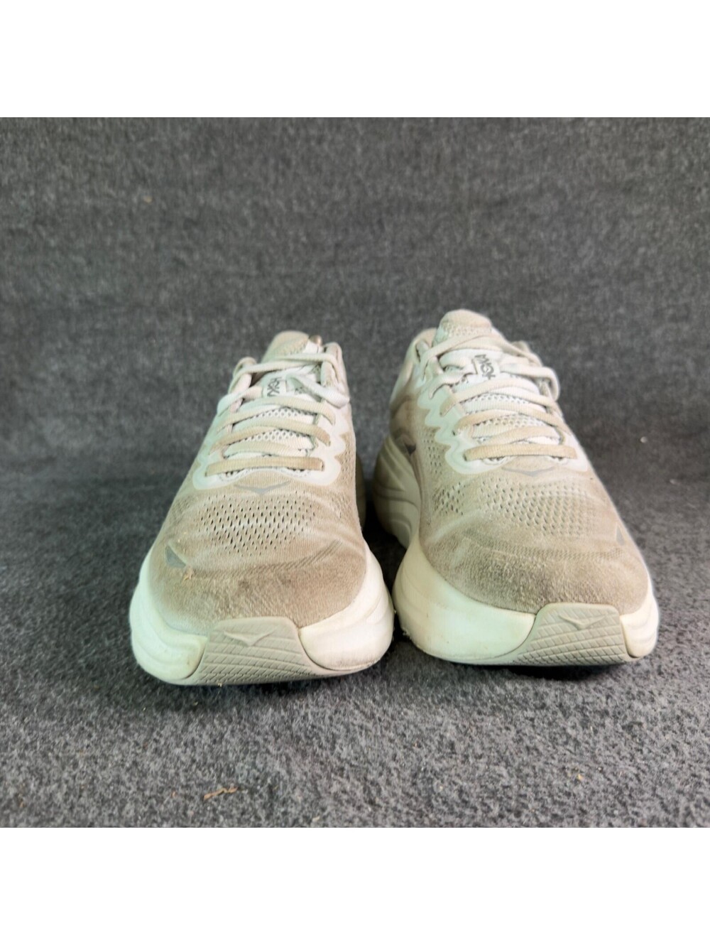 Hoka One One Bondi 8 Wide Shoes Womens Size 8.5 Beige Mesh Running Sneakers - Picture 3 of 9